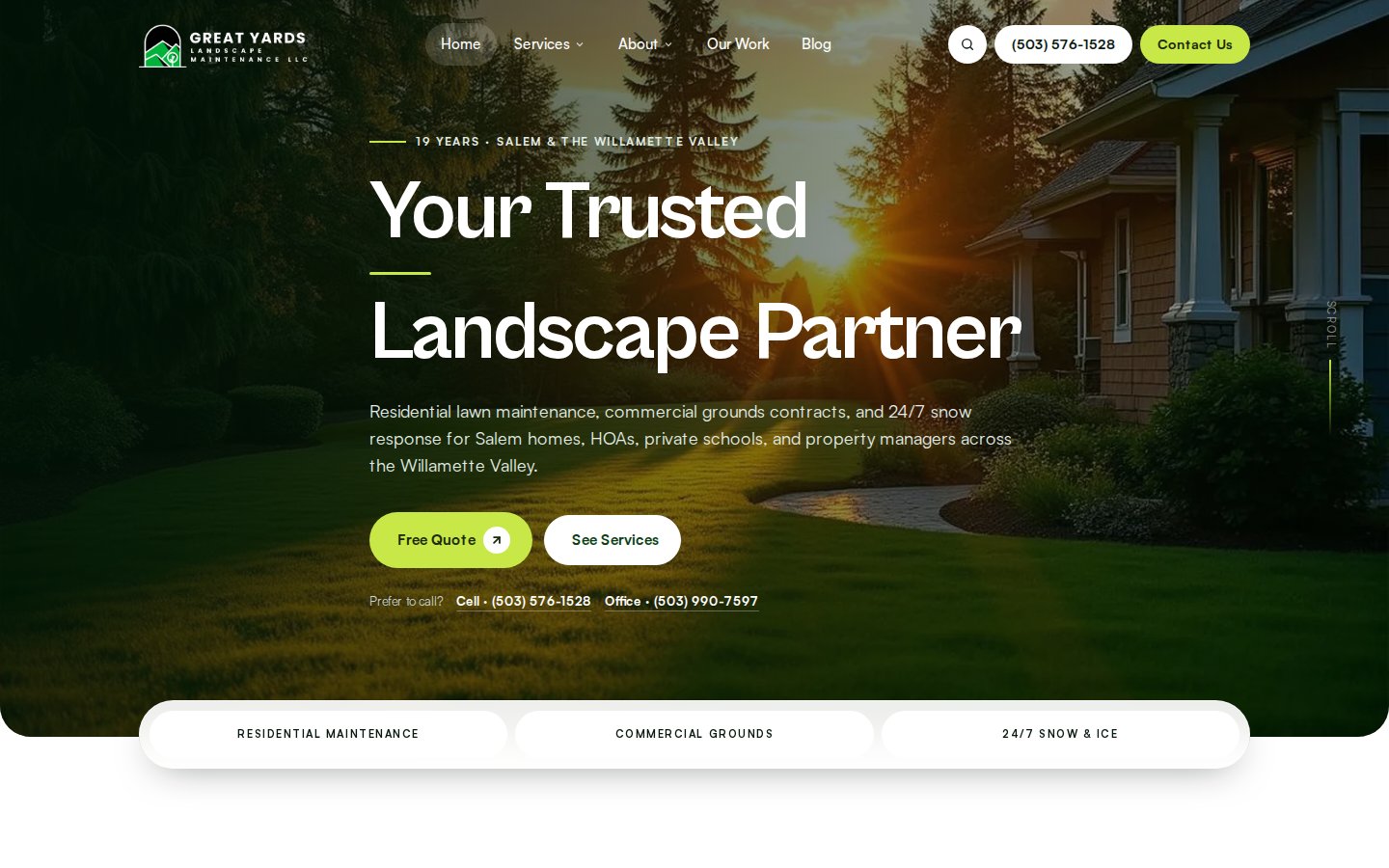 Great Yards Landscape website preview