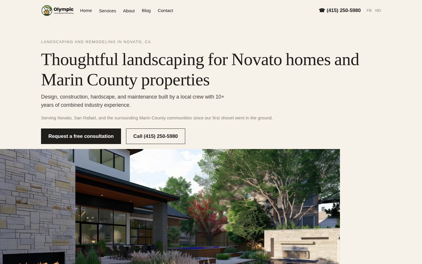 Olympic Landscaping website preview